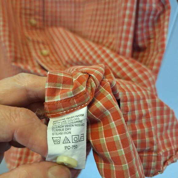 IZOD Shirt‎ Mens  2XL Short Sleeve Button Down Rust Plaid - Picture 10 of 10